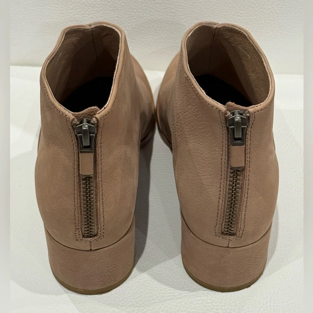 Eileen Fisher Fayo Block Heel Booties Women's Tan Leather Size 6.5